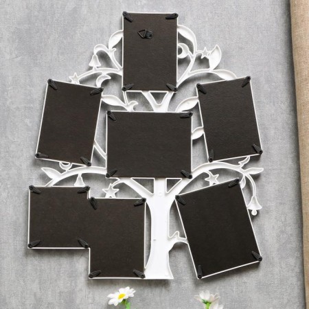 Photo frame in 7 photos 7x7 cm, 7x10 cm, 13x9 cm "Wish Tree" White 36x31 cm-3