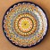 Plate of the Rishtan ceramics "Flowers", 26 cm, yellow blue