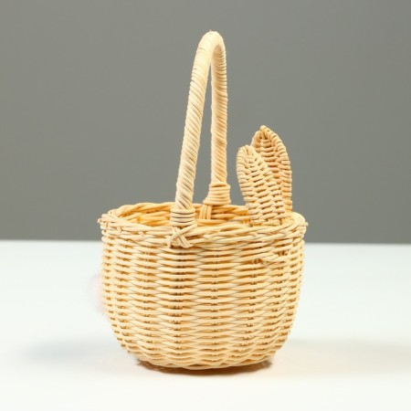 Wicker basket, rattan, 12.5 x 9/20 cm, white-1