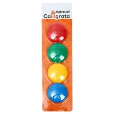 A set of magnets for board, 4 pcs., D-4 cm, on a blister, mix