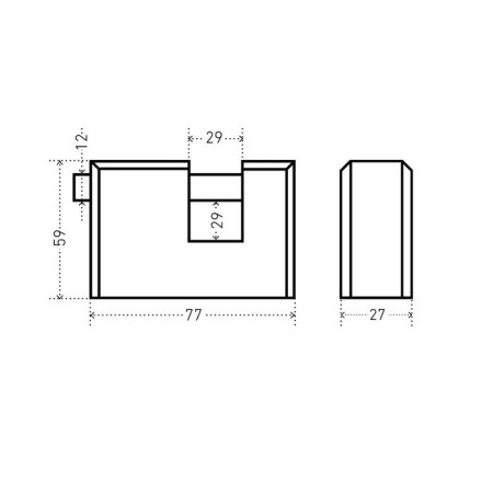 The castle of the hinged "gait" VS2-3-01ka d = 12 mm with one secrecy-2