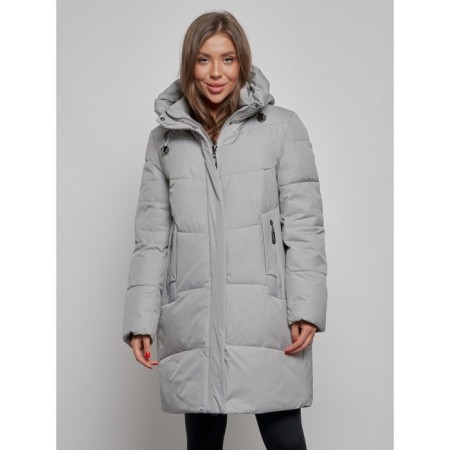 Coat insulated winter female, size 48, color gray-6