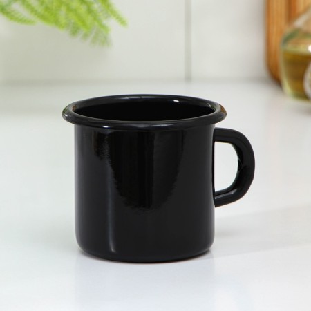 Enamel mug "Night", 380 ml, black color