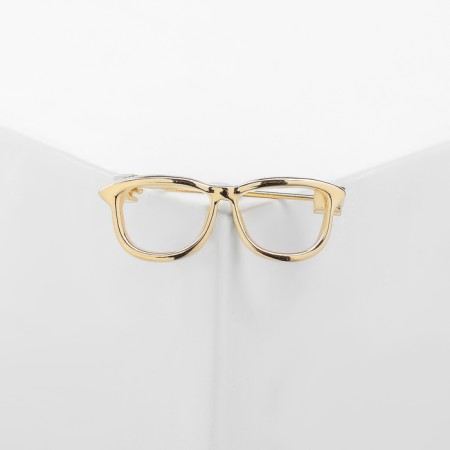 Brooch "Glasses" of the frame, color gold