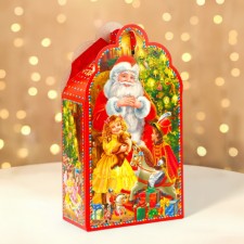 New Year. Gift box New Year's figured small 