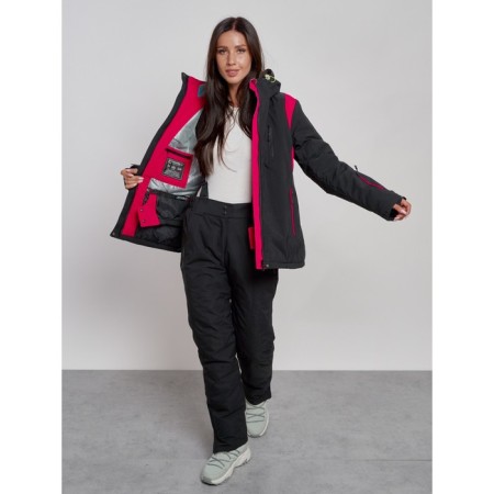 Ski jacket women's winter, size 44, black color-7