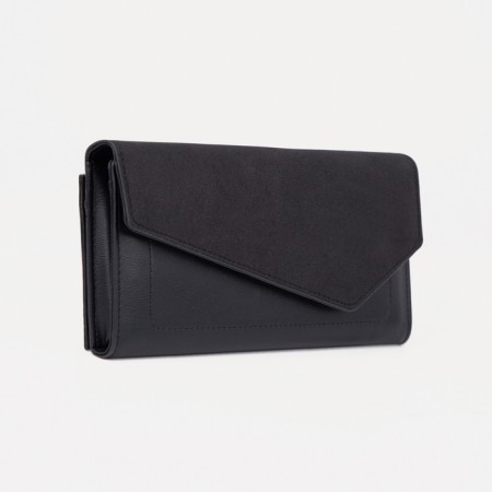 Women's wallet on magnets, black color