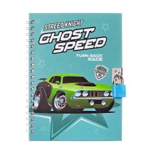 Gift notebook, 45 sheets, line, on the castle, on the crest, green car (17.8x13cm) 10549