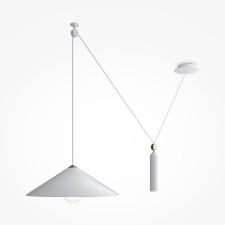 Suspended Technical P080PL-01W, 1HE27, 60W, 42x42x140 cm, white color