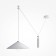 Suspended Technical P080PL-01W, 1HE27, 60W, 42x42x140 cm, white color