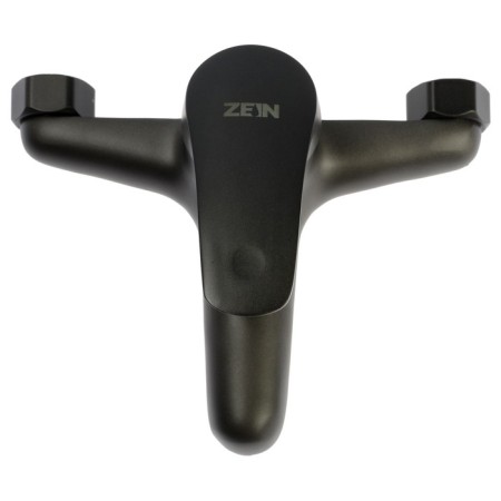 Bath mixer Zein Z3839, single -leaf, shower set, watering can 5 modes, graphite-6