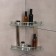 Bathroom shelf 2x-tier angular stall Stölz, 24 × 24 × 28 cm, stainless steel, glass
