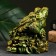 Piggy bank "Toad on money" Green with gilding, 15x15x15cm