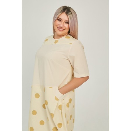 Female dress, size 64, beige color-5