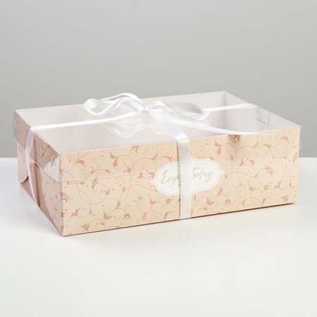 Capcake box, confectionery packaging, 6 cells Enjoy Today, 23 x 16 x 7.5 cm