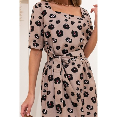 Female dress, size 50, beige color-2