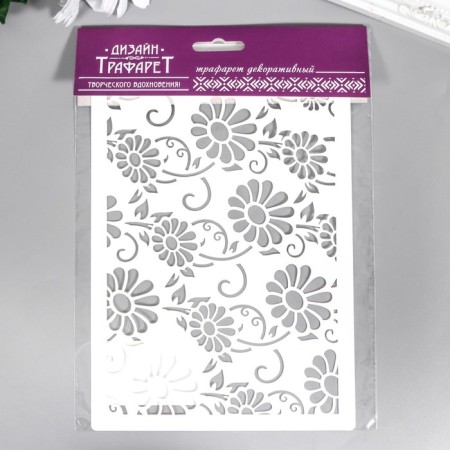 Stencil "Flower pattern" 24x16 cm-3