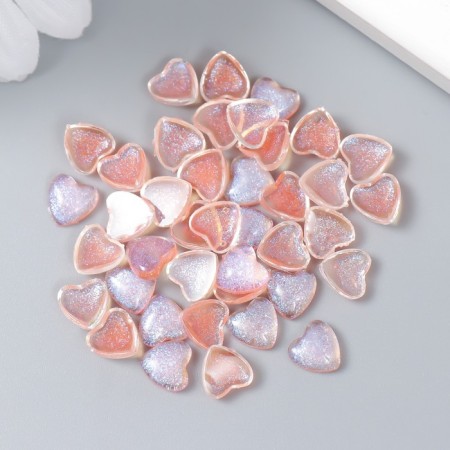 Decor for creativity Plastic "Hearts with brilliance" set of 40 pcs of translated red 0.8x0.8 cm-2