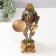 Polystone candlestick with a clock "Frog in the crown" 17x14.5x57.5 cm