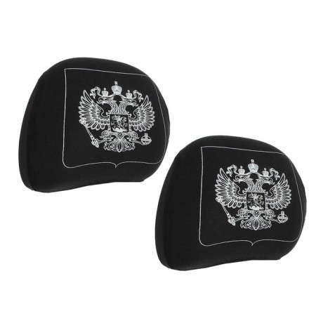 Covers on the head restraint "Coat of arms", black, set 2 pcs-2