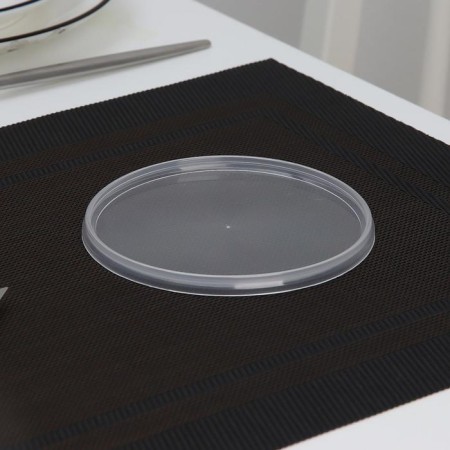 Plastic plastic disposable to the container round, d = 12 cm, the color is transparent