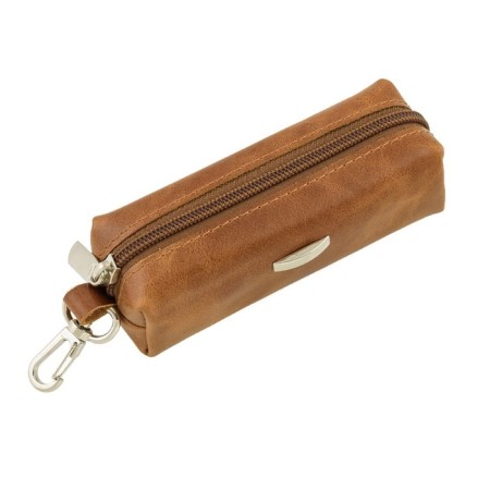 Key of zipper, length 13 cm, brown color