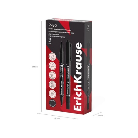Marker Permanent Erichkrause Double P-80, bilateral, black-8