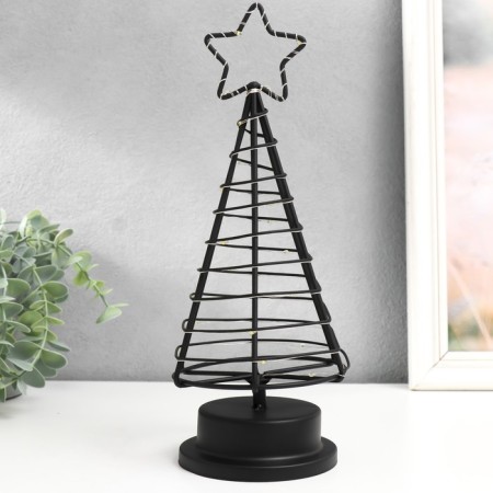 Souvenir Metal Light "Christmas tree with a star" Black, LED 12x12x29 cm-1