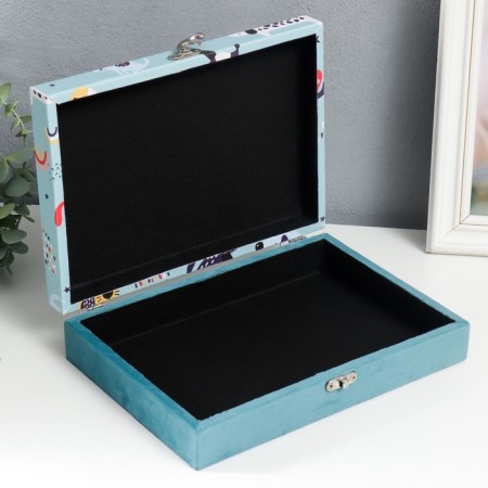 Casket tree "Funny dogs" leatherette and velvet 5.5x24x17 cm-2