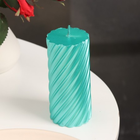 Candle-cylinder "Spiral", 5x10 cm, tiffany, metallic, 6 hours-1