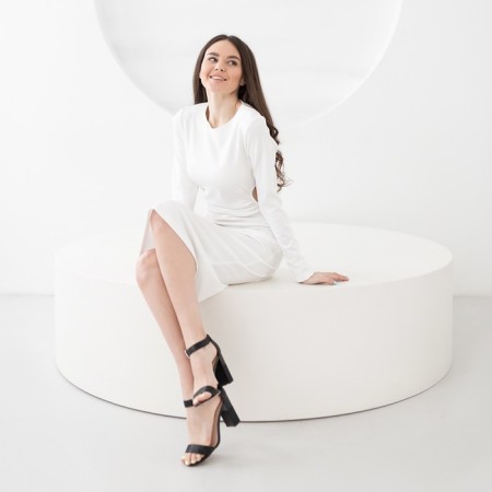 Women's dress Midi with a cut Mist p. 42, white-7