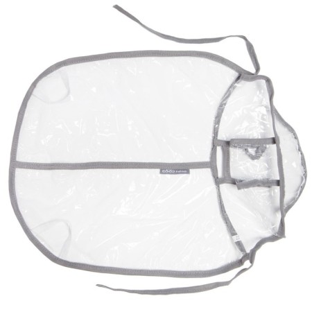 A raincoat with a hood for dogs OSSO, p. 70 (DS 70 cm), transparent, edging mixing flowers-1