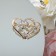 Brooch "Heart", white color in gold