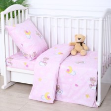 Baby bedding Baby Bear on the clouds, pink color, 112x147cm, 110x150cm, 60x60cm, calico 142g/m, 100% cotton