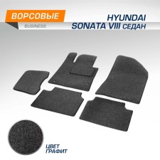 Rugs in the cabin Autoflex, Hyundai Sonata VIII sedan 2019-n., Textile, graphite, 5 parts, with fasteners, 5230501