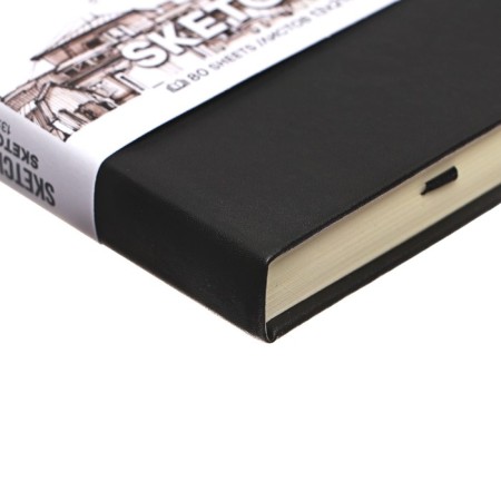 Sketchmarker sketchbook, 130 x 210 mm, 80 sheets, solid cover of artificial leather, black, block 140 g/m2-3