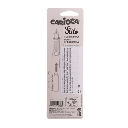 Feature handle Carioca "Stilo", 2 cartridge, smooth and accurate letter, MIX case, blister-5