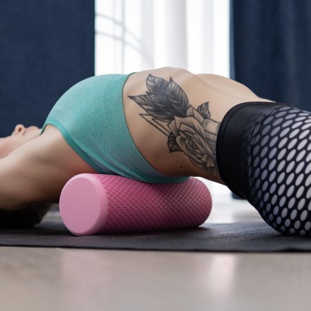 Massage roller SANGH, 30x9 cm, pink color-6