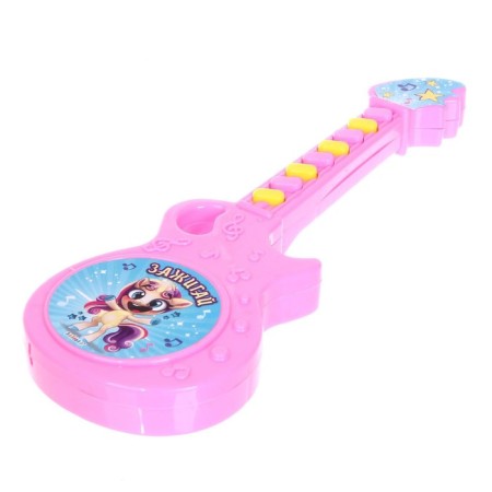 Musical guitar "Funny animals", toy, sound, blue color, in a bag-3