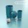 A set of accessories for the Trinity bathroom, 6 items (soap dish, soap dispenser, two glasses, ruff, bucket), blue color