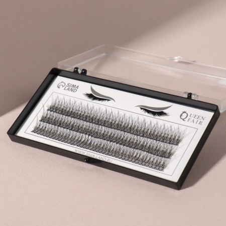 A set of overhead eyelashes "Lastochkin tail", bundles, 14 mm, thickness 0.07 mm, bend C, 12 D-1