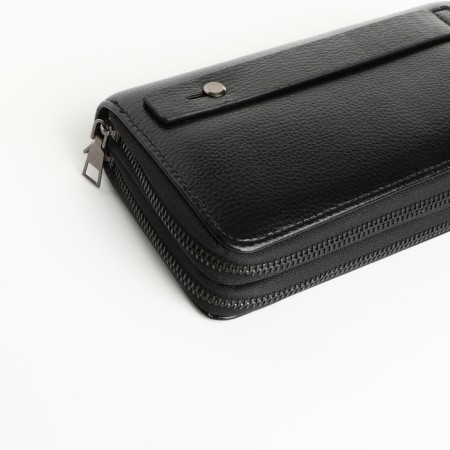 Male purse-clate on a zipper, black color-2
