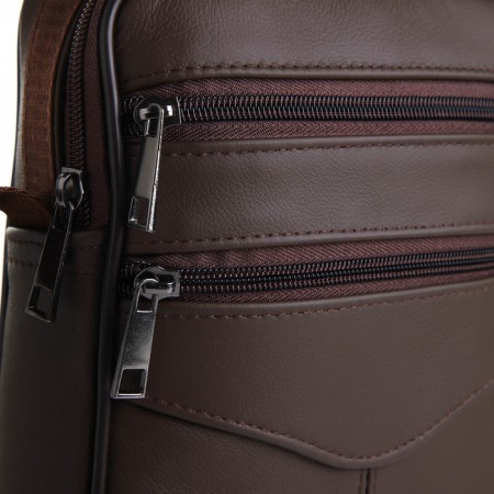 Male bag on lightning, long belt, brown color-2