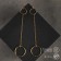 Earrings metal "Rings with a chain", color gold
