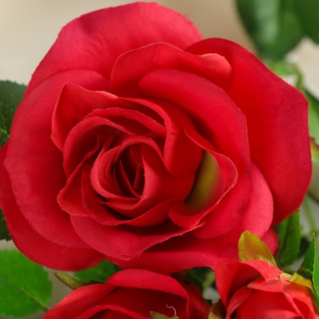 Artificial flowers "bush roses" 8x65 cm, red-1