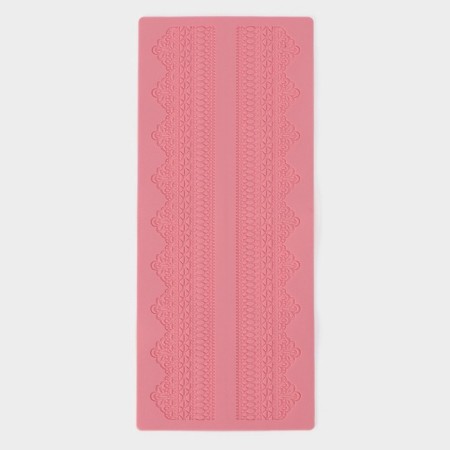 Axing rug of Dolyana "Lace", silicone, 38.7 × 16.5 cm, pink color-1