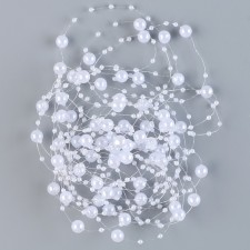 Field for decor with beads, length - 4.8 m, white color