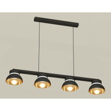 Комплект подвесного светильника Ambrella light, Traditional DIY, XB9152101, 4хGX53, цвет чёрный песок, золото желтое полированное, прозрачный