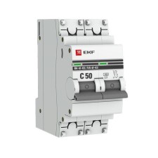 Automatic circuit breaker EKF MCB4763-2-50C-PRO 2P, 50A, 4.5ka