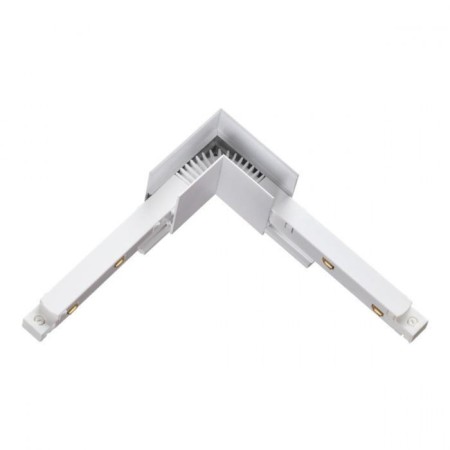 Connector L-shaped flum, white color